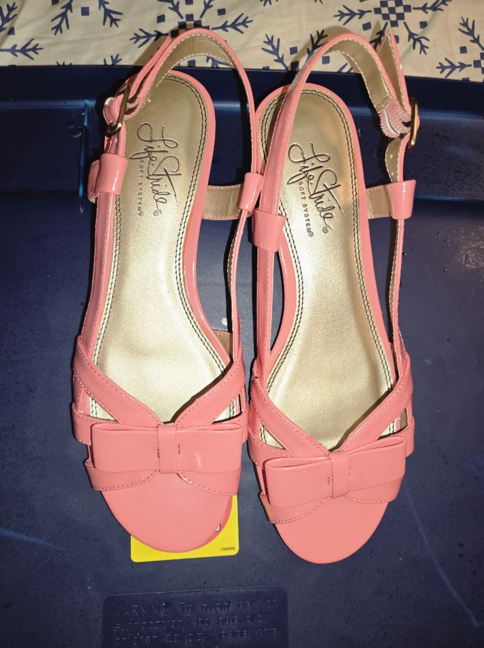 Life Stride Pink Slingback Bow Sandals for Women